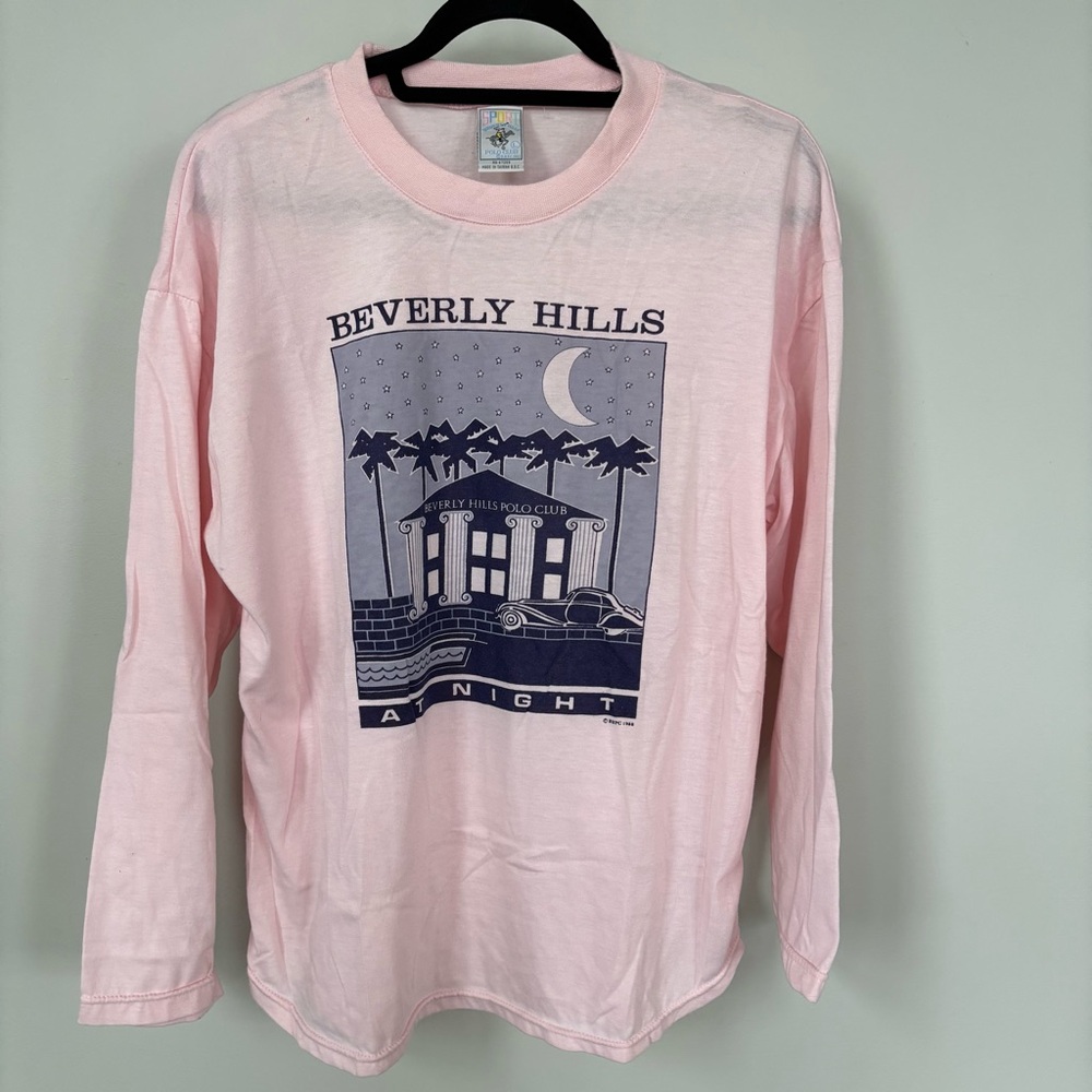 Beverly Hills‎ Polo Club Vintage Long Sleeve Graphic Shirt Size L
